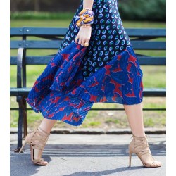 Hemp Made Hemp printed skirt with natural indigo print Hemp Skirts for Women